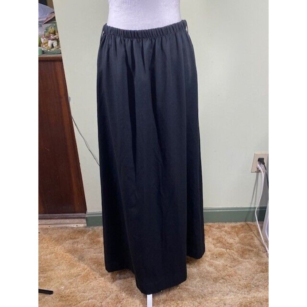 Vtg Barclay Square Skirt Size 13/14 Black Elastic Waist Maxi Skirt Minimalistic